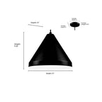 Millennium Lighting RWCC17-SB Satin Black Cord Hung Wide Cone Image 2
