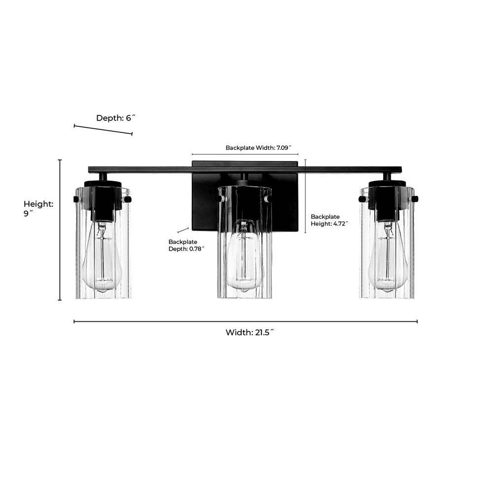 Millennium Lighting 10303-MB Matte Black Vanity Image 3