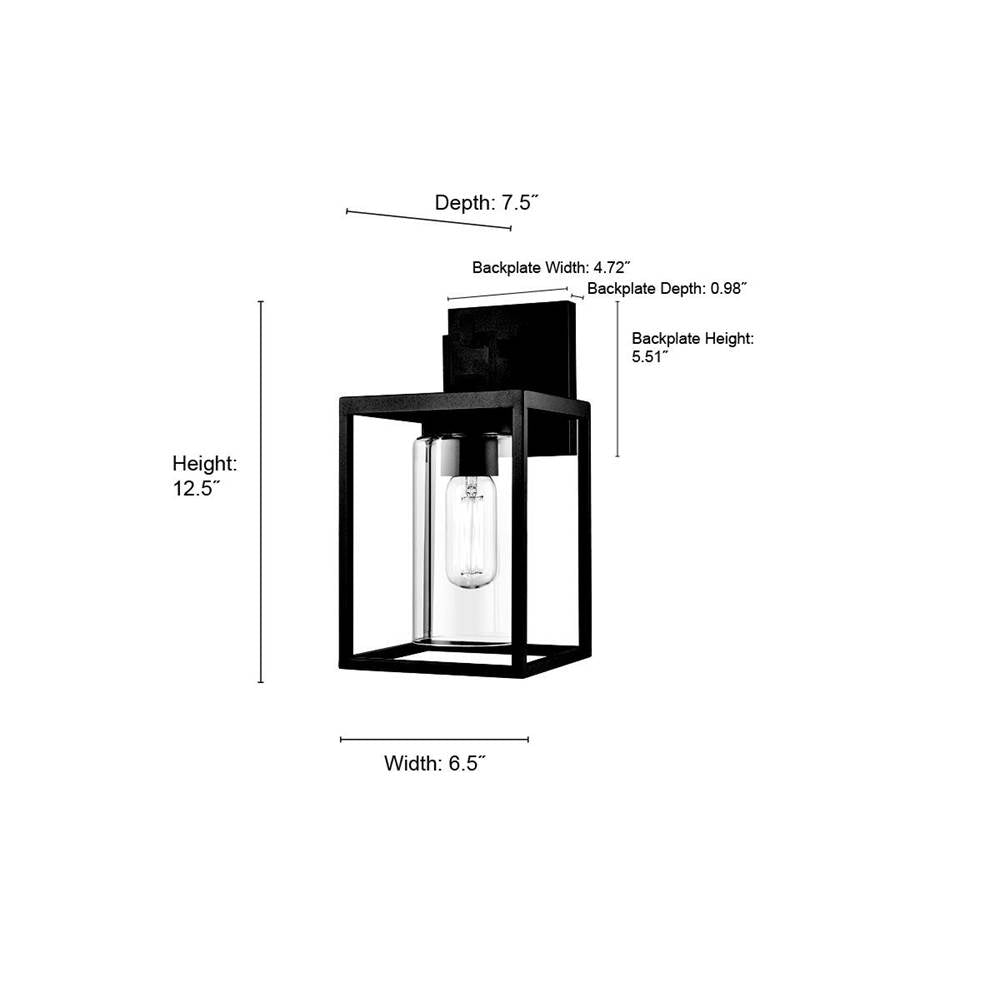 Millennium Lighting 91301-TBK Textured Black Outdoor Wall Sconce Image 2