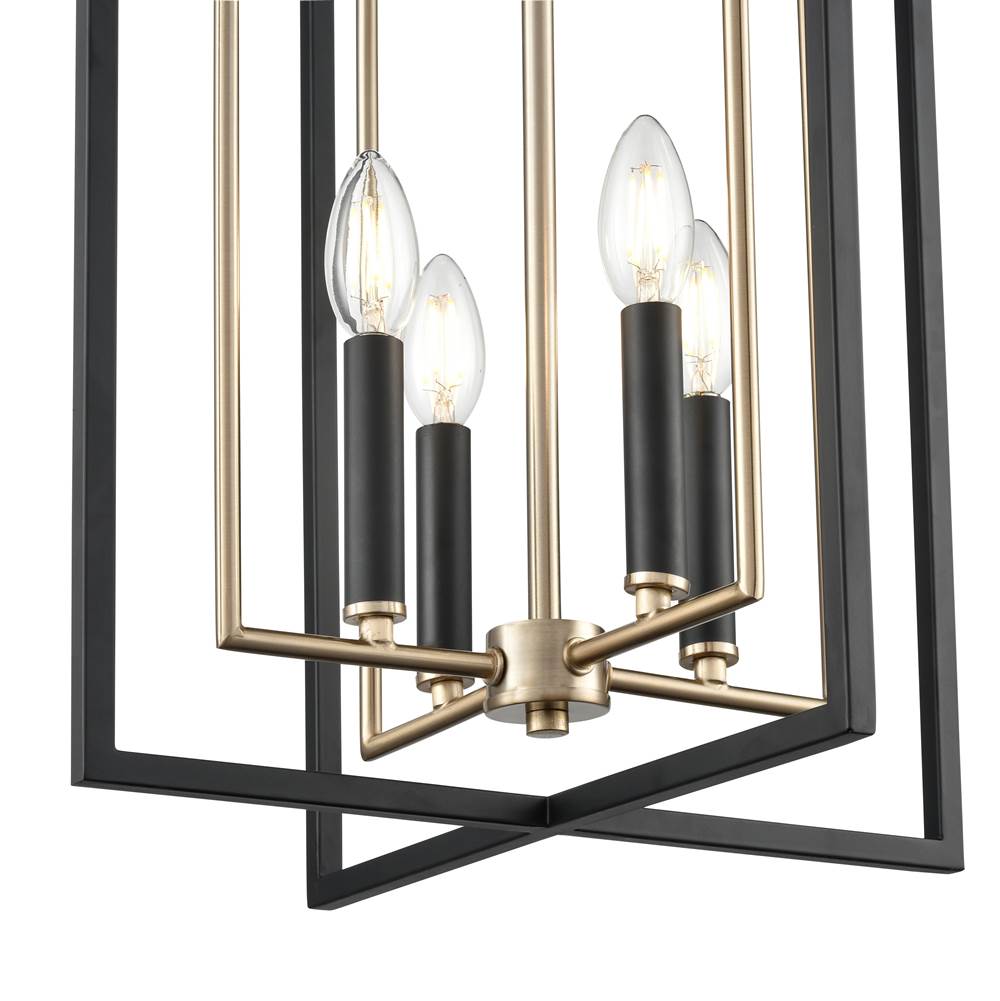 Millennium Lighting 91704-MB/MG Matte Black,Modern Gold Noelle 15'' Wide 4-light Pendant - Matte Black Image 7