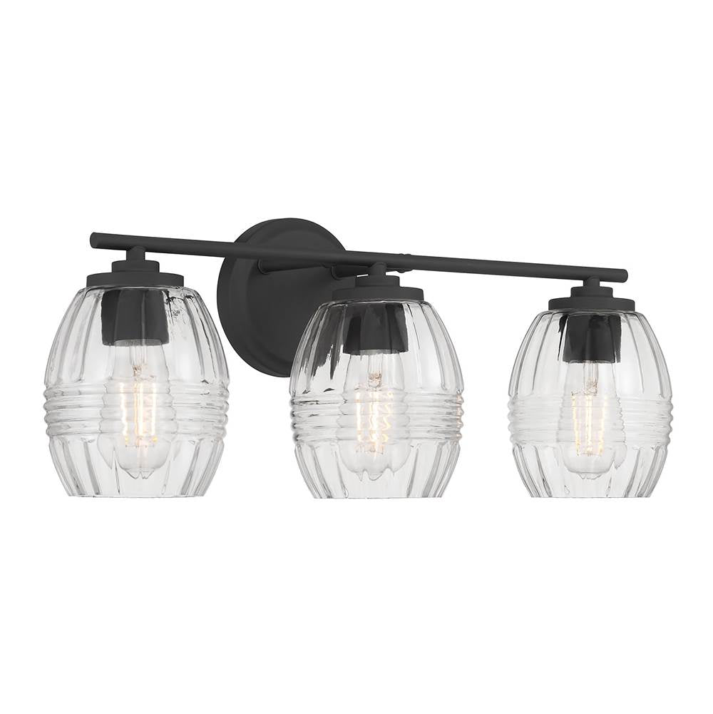 Millennium Lighting 9993-MB Matte Black Miravelle 22.25'' Wide 3-light Vanity Image 1