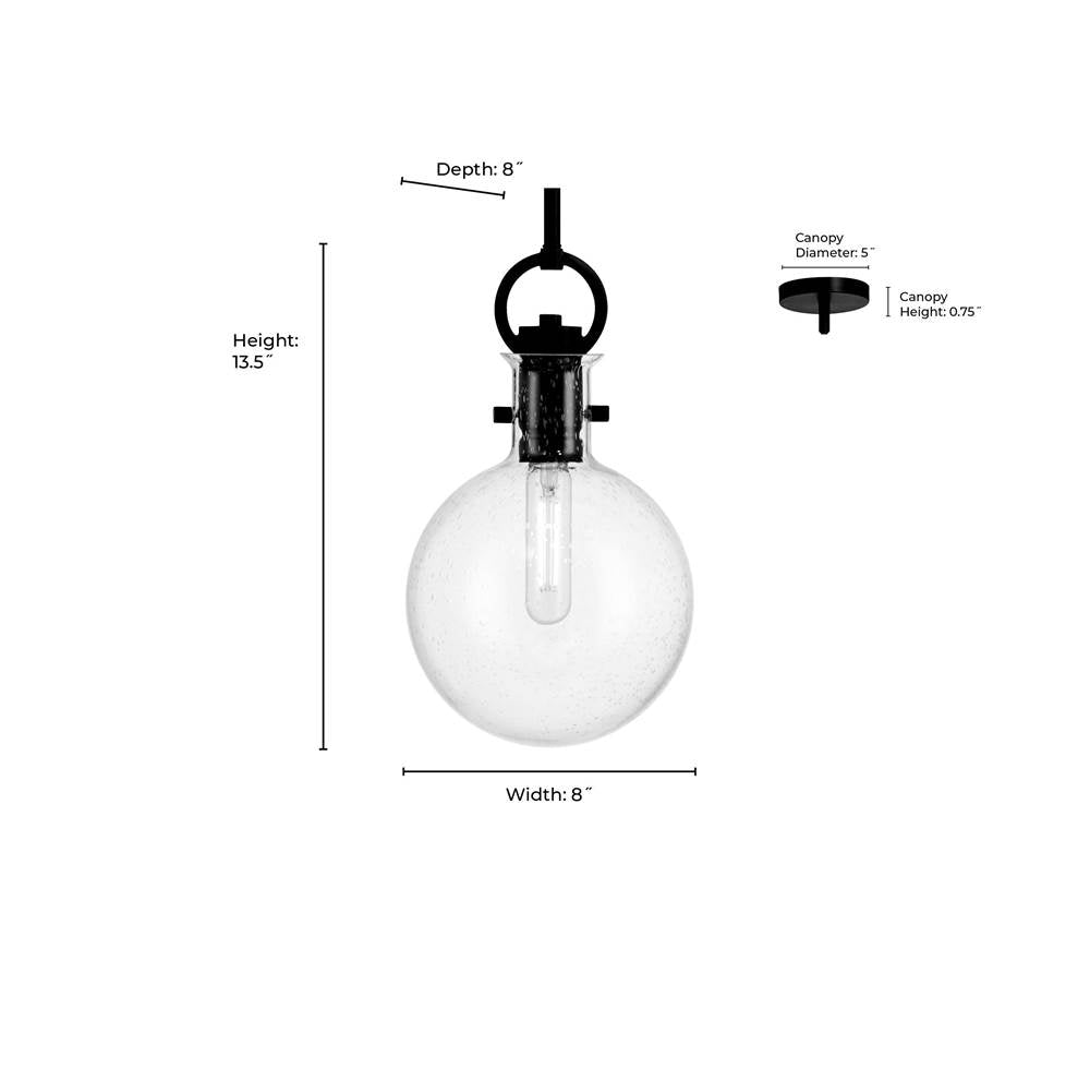 Millennium Lighting 204101-VB Vintage Brass Glanora  8'' Wide 1-light Mini Pendant Image 2