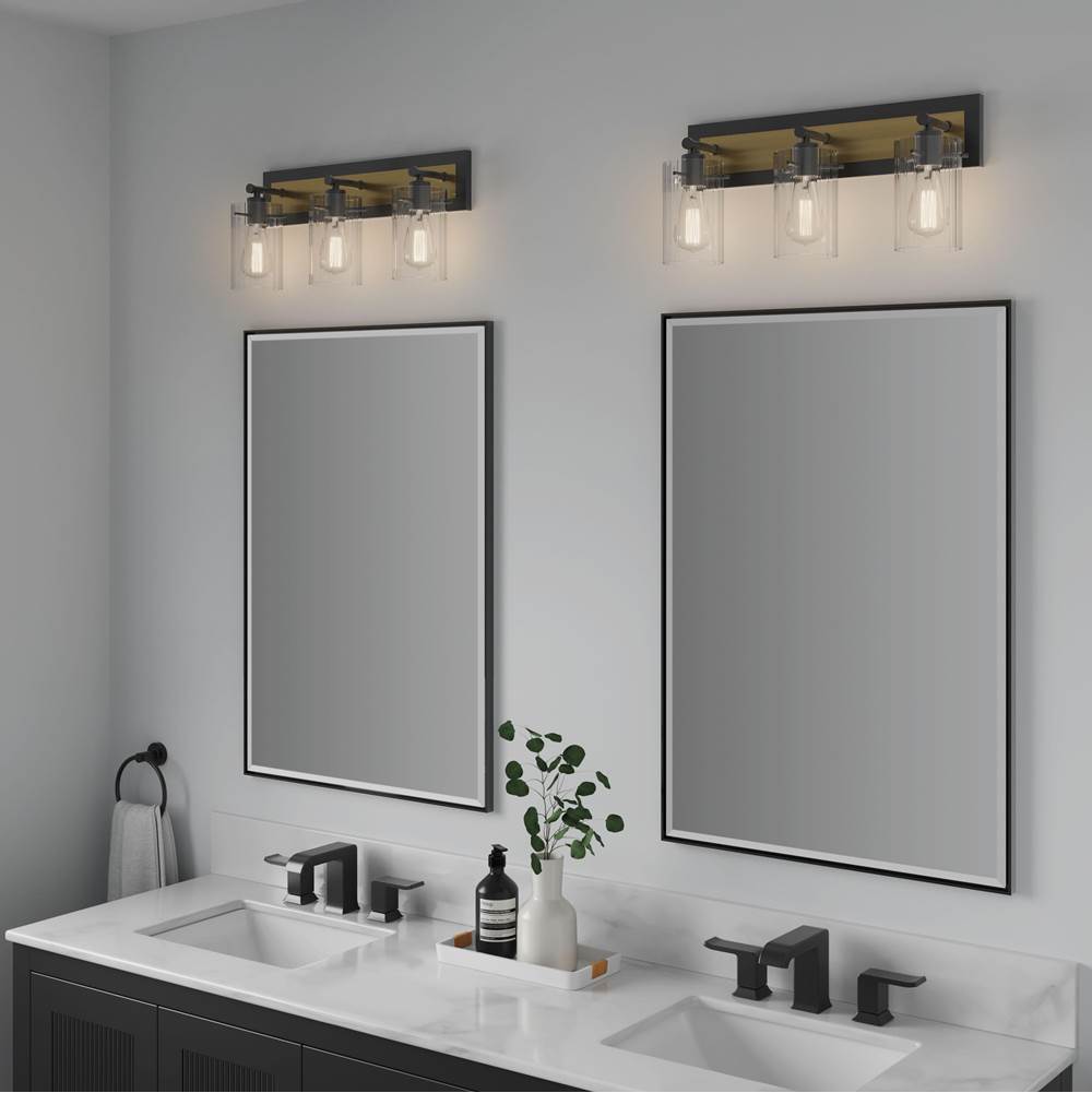 Millennium Lighting 25003-MB/VB Matte Black,Vintage Brass Vanity Image 2
