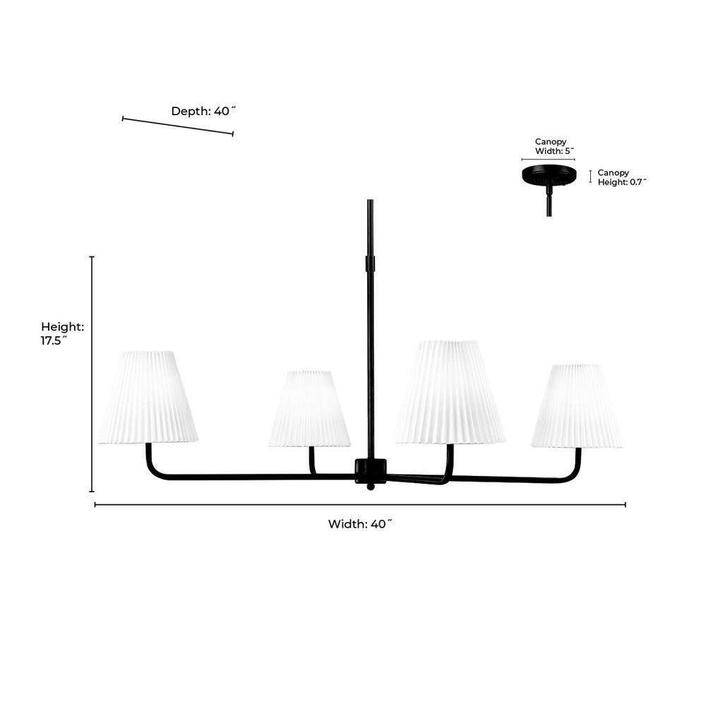 Millennium Lighting 25104-VB Vintage Brass Ami 40'' Wide 4-light Chandelier - Vintage Brass Image 2
