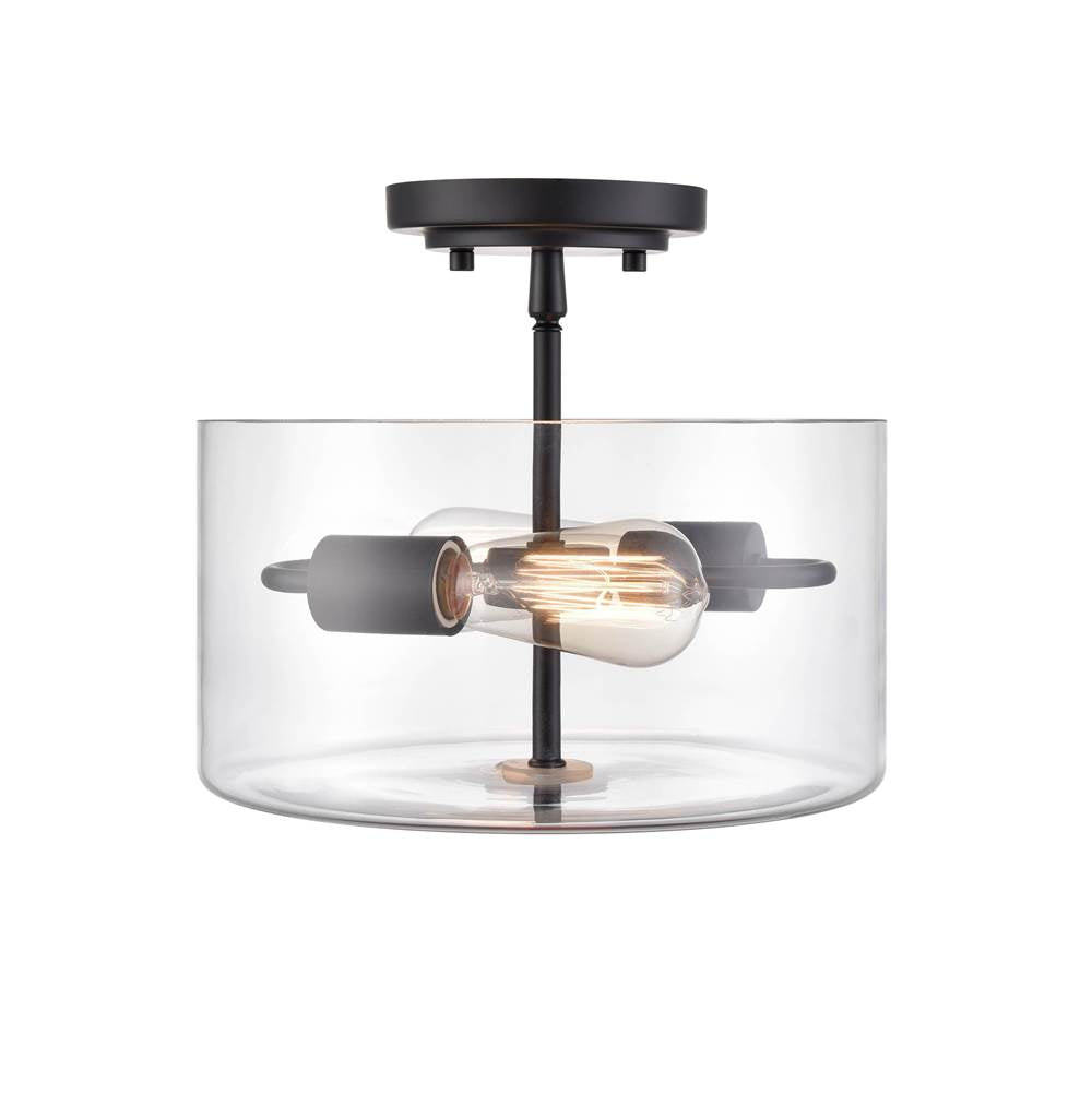 Millennium Lighting 2710-MB Matte Black Semi-flush Ceiling Mount Image 2