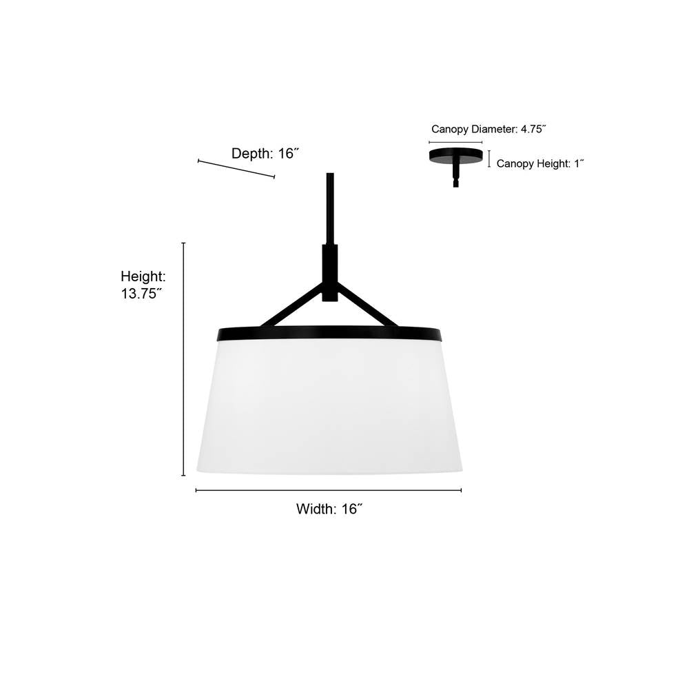Millennium Lighting 240103-MB Matte Black Montrine 16'' Wide 3-light Pendant Image 2