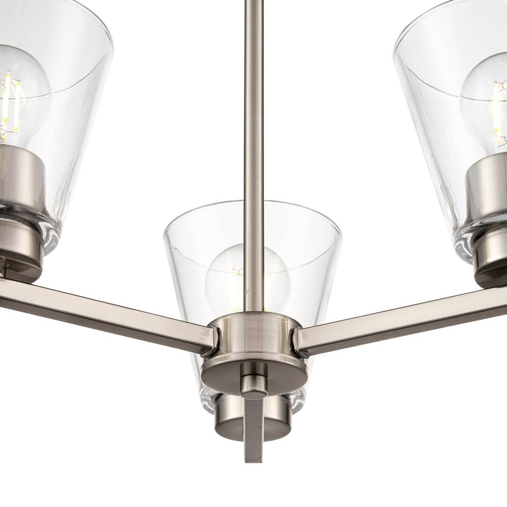 Millennium Lighting 64103-BN Brushed Nickel Strayhan 18'' 3-light Chandelier - Brushed Nickel Image 6