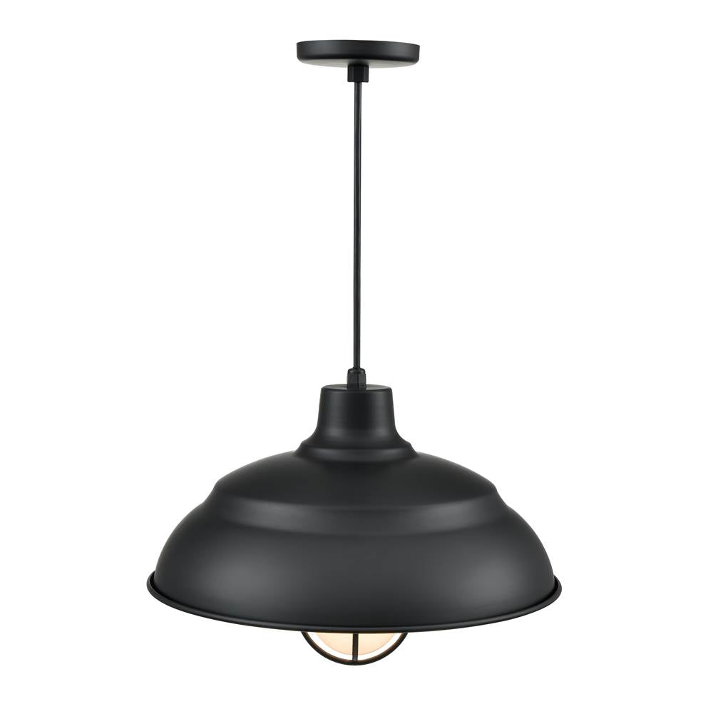 Millennium Lighting RWHCGC17-SB Satin Black R-series 17'' Wide 1-light Indoor/outdoor Warehouse Cord Hung Shade - Satin Black Image 4