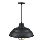 Millennium Lighting RWHCGC17-SB Satin Black R-series 17'' Wide 1-light Indoor/outdoor Warehouse Cord Hung Shade - Satin Black Image 4