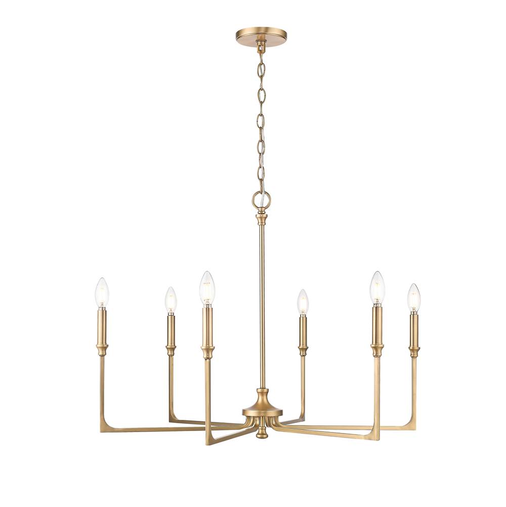 Millennium Lighting Azara 32'' Wide 6-light Chandelier - Matte Black