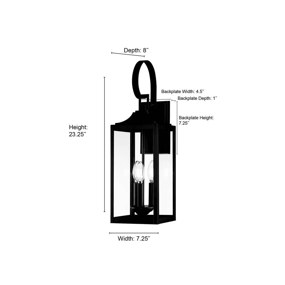 Millennium Lighting 402003-PBK Powder Coated Black Halston 23.25'' High 3-light Outdoor Lantern Image 2