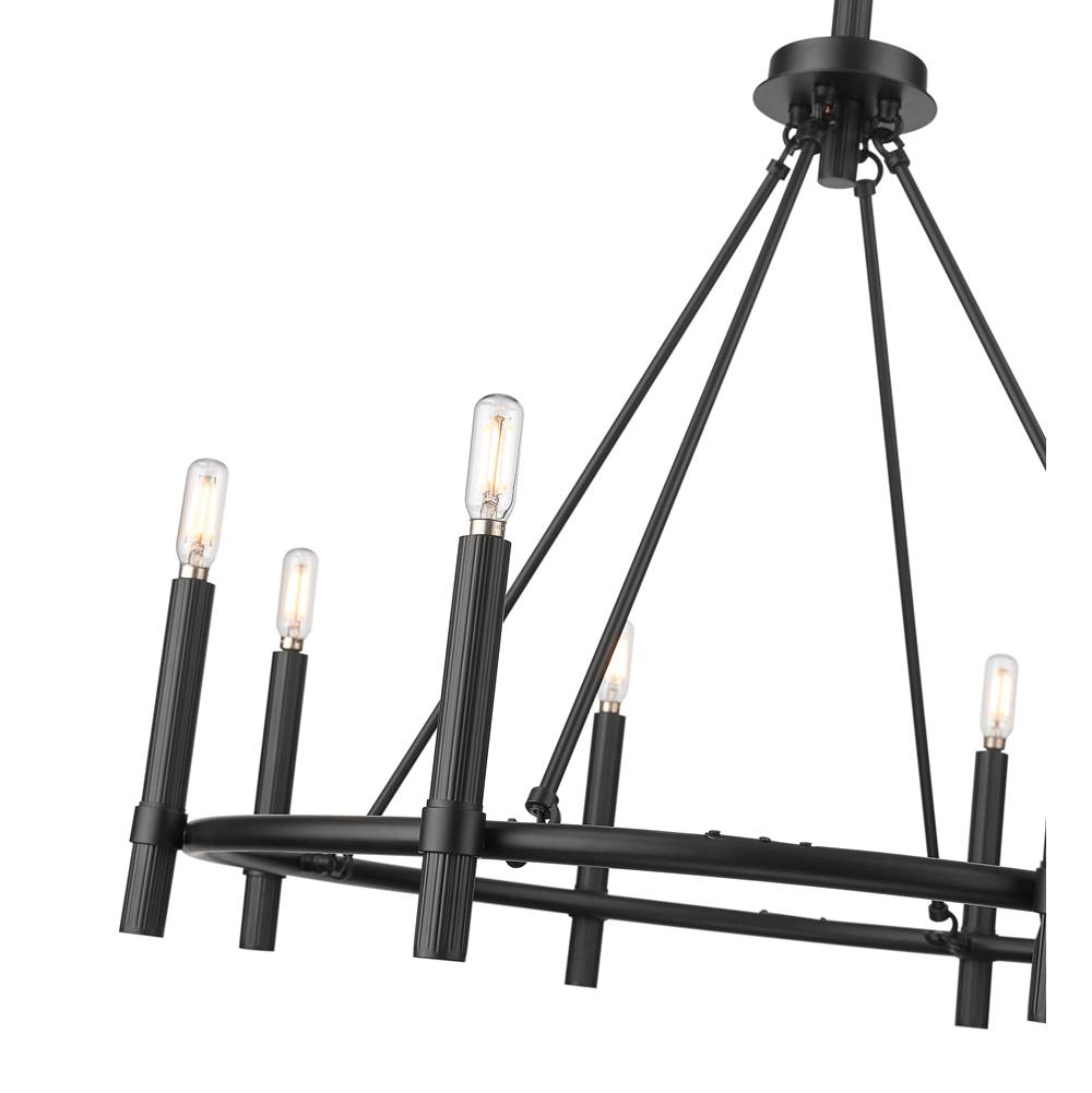 Millennium Lighting 25608-MB Matte Black Skyva 30'' Wide 8-light Chandelier - Matte Black Image 4
