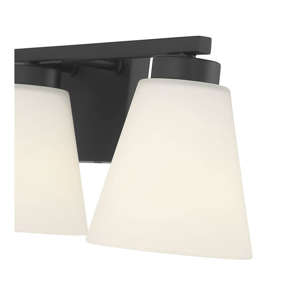 Millennium Lighting 64003WG-MB Matte Black Strayhan 22'' Wide 3-light Vanity Image 5