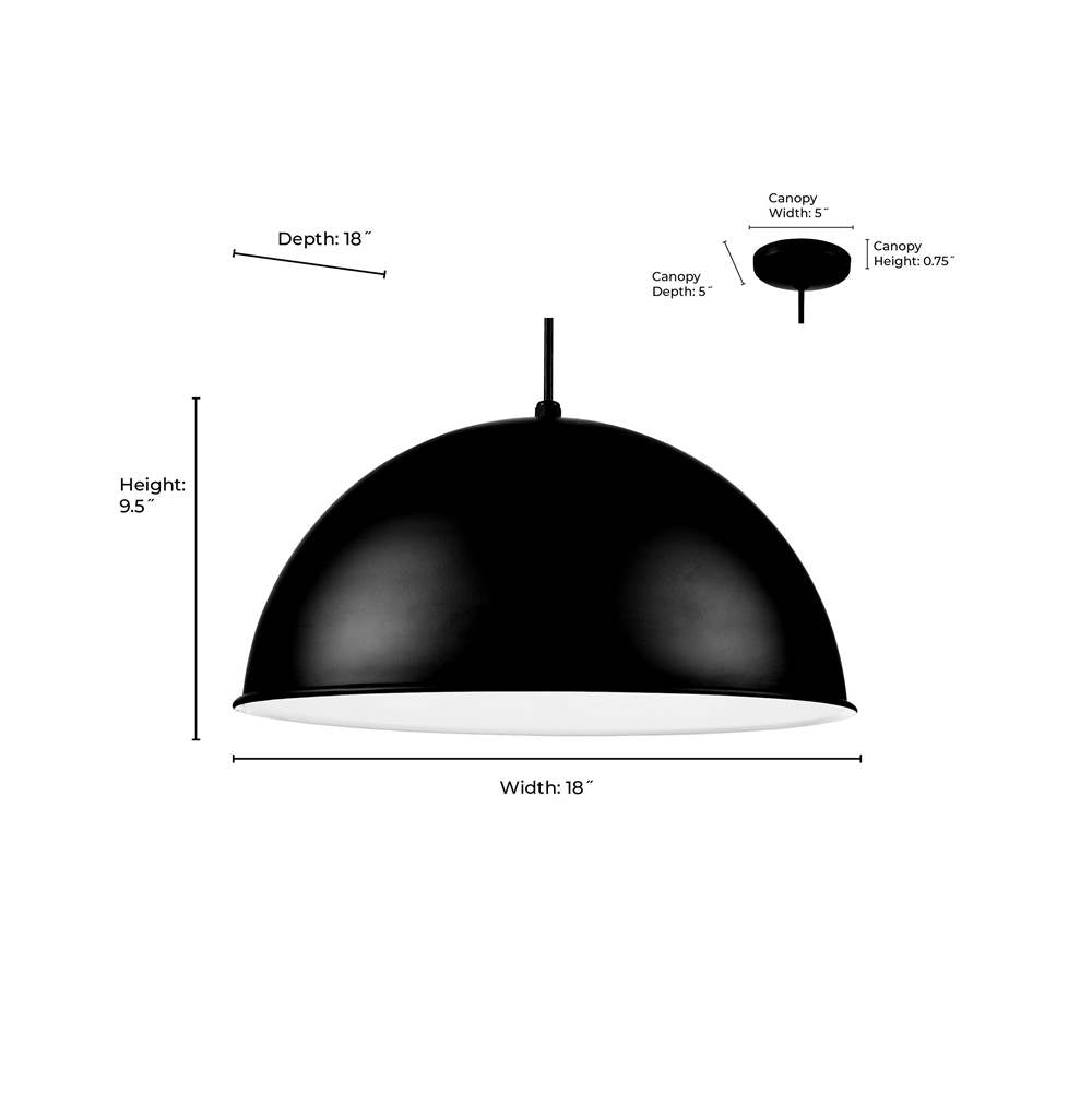Millennium Lighting RWDBC18-SB Satin Black Cord Hung Wide Deep Bowl Image 4