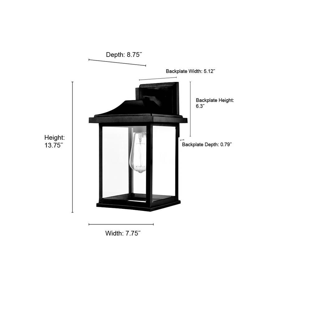 Millennium Lighting 91601-TBK Textured Black Outdoor Wall Sconce Image 2