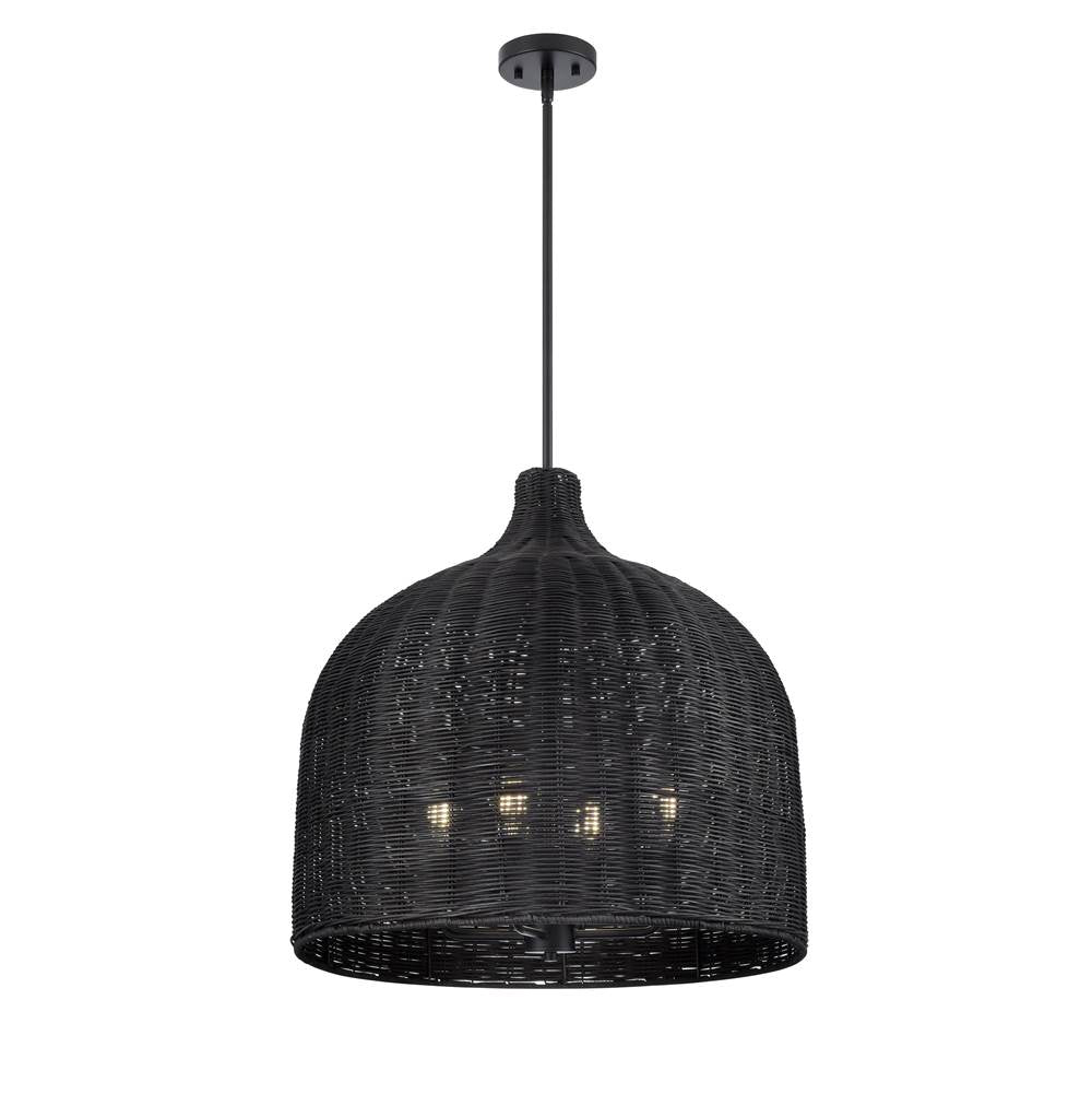 Millennium Lighting 9027-MB Matte Black Elise 24.25'' Wide 4-light Pendant - Matte Black Image 1
