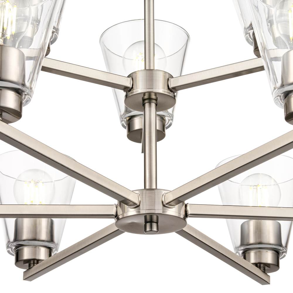 Millennium Lighting 64109-BN Brushed Nickel Strayhan 28.5'' 9-light Chandelier - Brushed Nickel Image 6