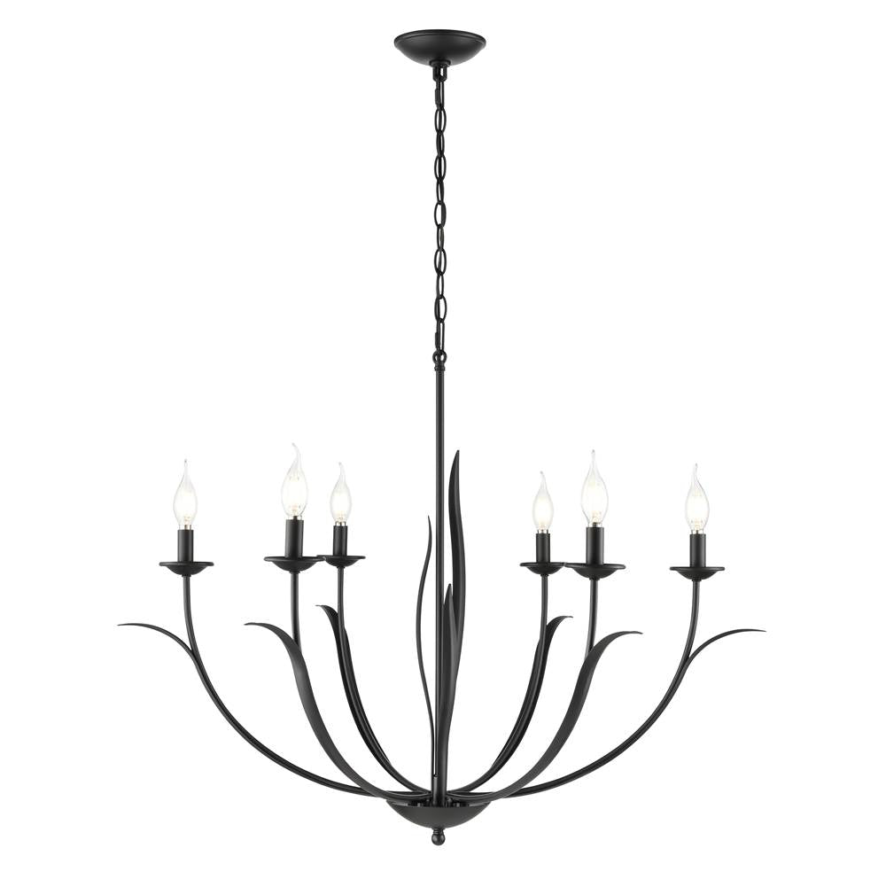 Millennium Lighting Charlize 33.75'' Wide 6-light Chandelier - Matte Black