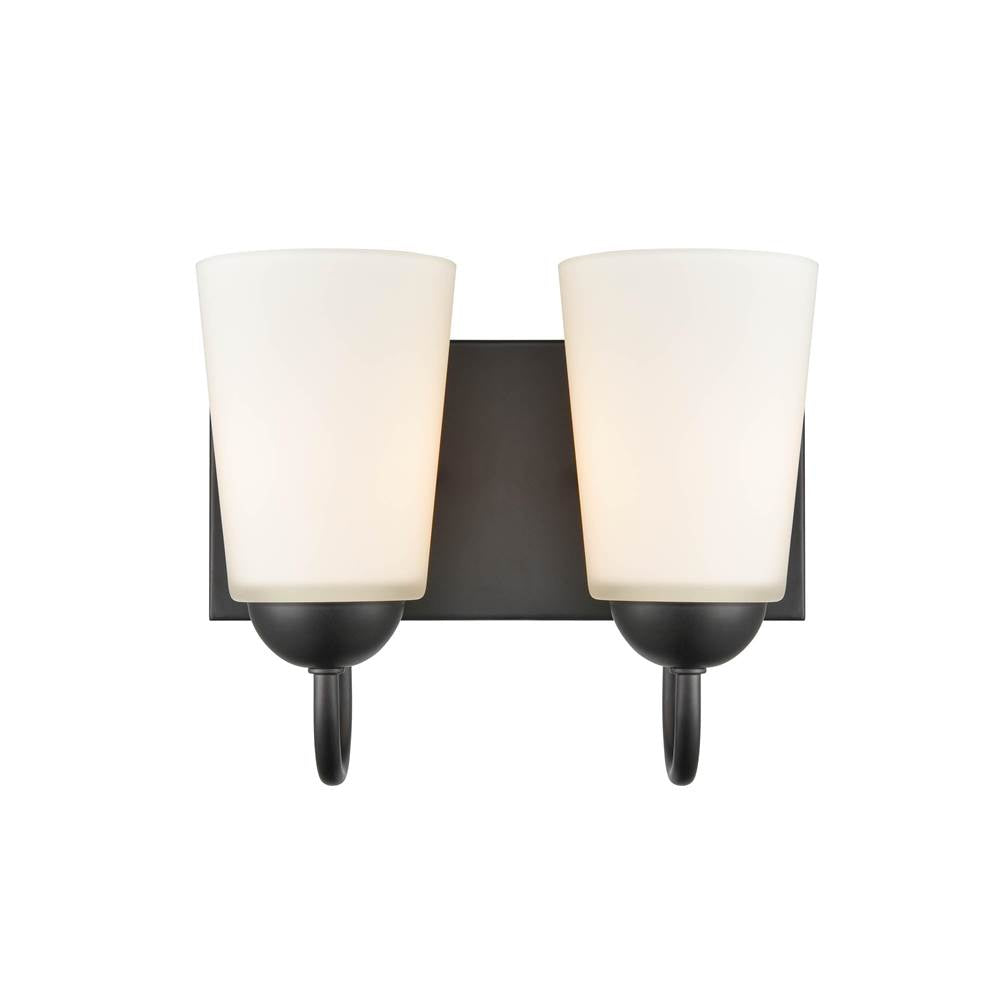 Millennium Lighting 9812-MB Matte Black 2 Light Vanity Image 2
