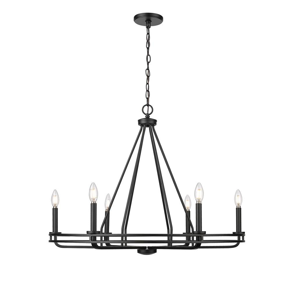Millennium Lighting Jody 32.5'' Wide 6-light Chandelier - Matte Black