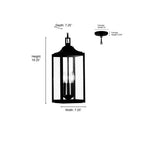 Millennium Lighting 402103-PBK Powder Coated Black Halston 7.25'' Wide 3-light Outdoor Hanging Lantern Image 2
