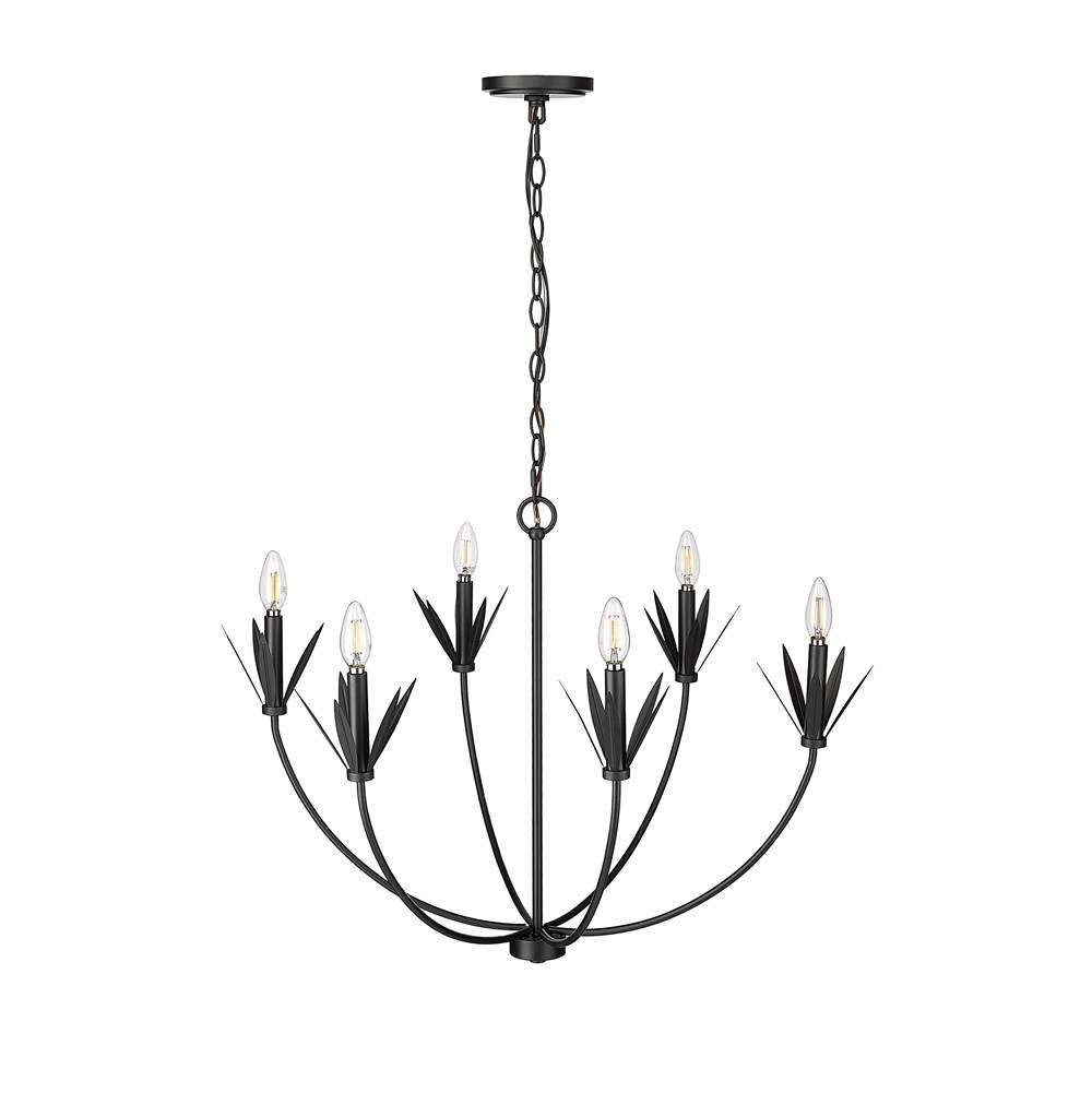 Millennium Lighting 12706-MB Matte Black Chandelier Ceiling Light Image 4