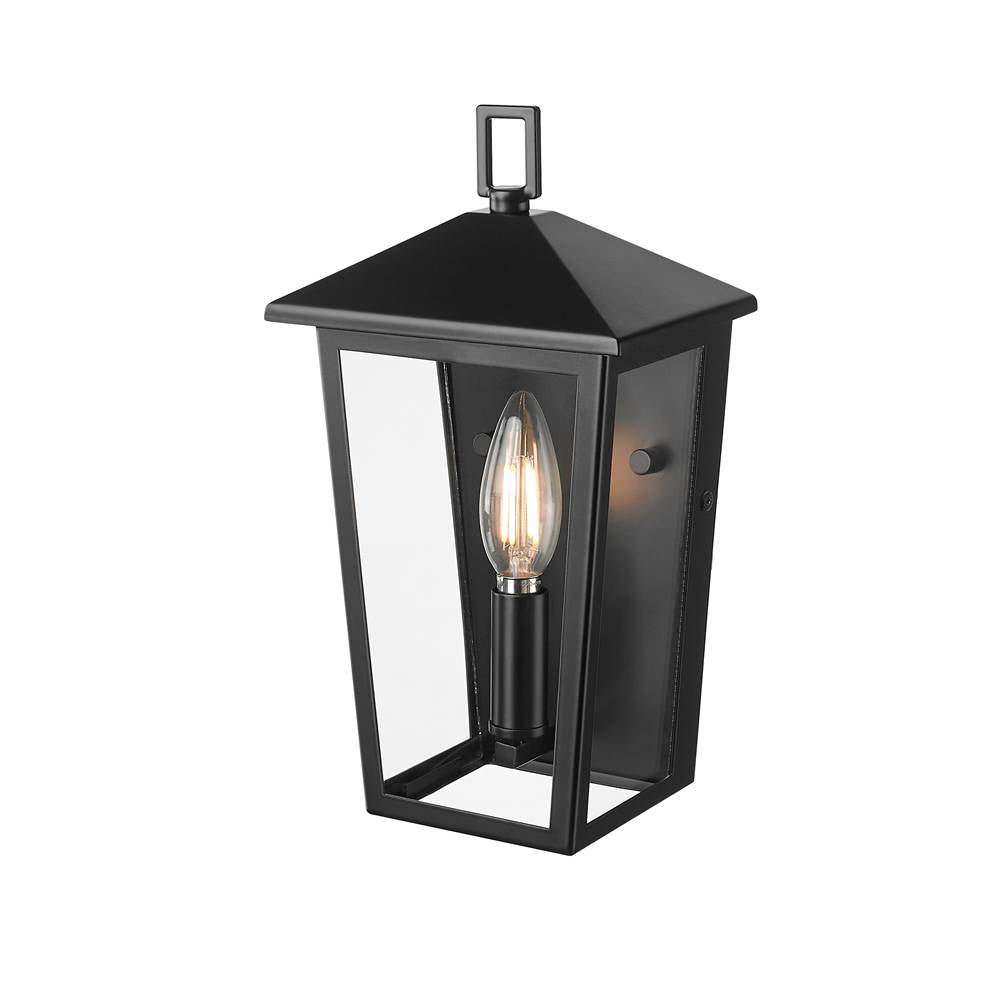 Millennium Lighting 198001-PBK Powder Coated Black Munger 11'' High 1-light Outdoor Wall Sconce - Powder Coated Black Image 1