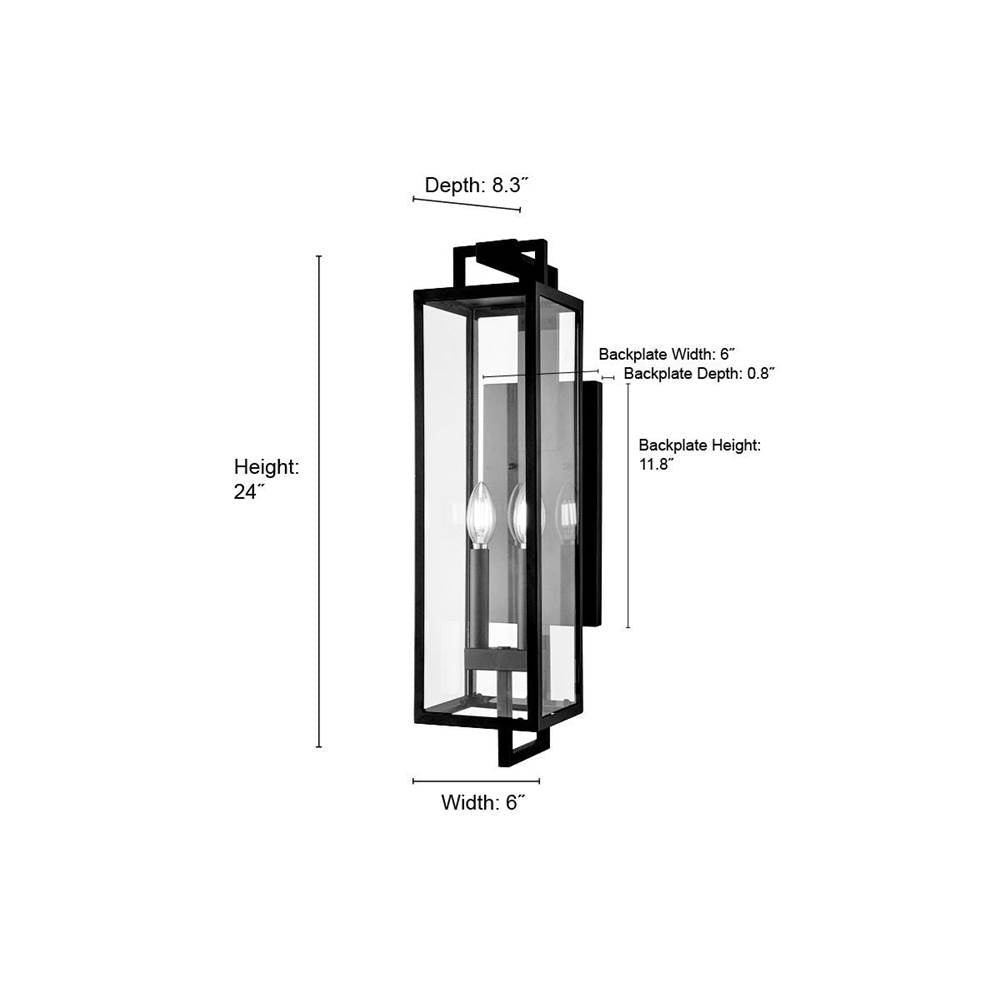 Millennium Lighting 280002-TBK Textured Black Outdoor Wall Sconce Image 2