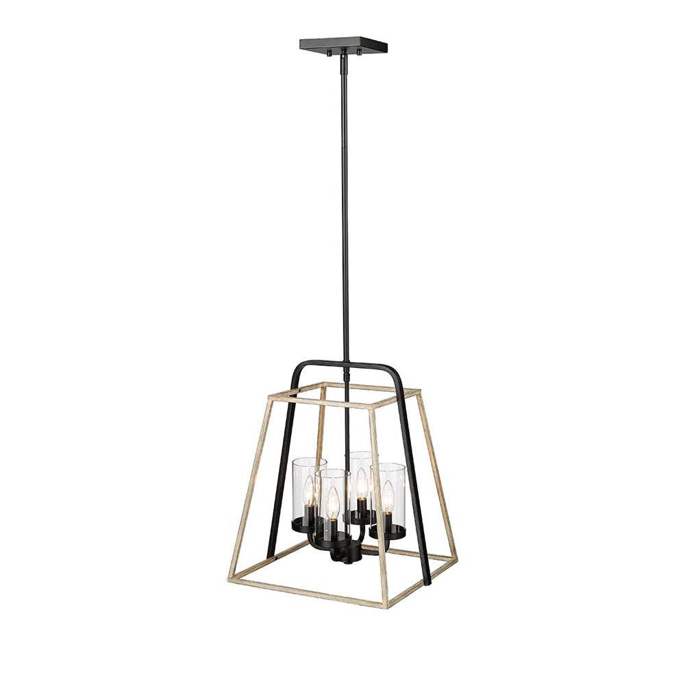 Millennium Lighting 3004-MB/GW Matte Black,Grey Wood Pendant Light Image 2