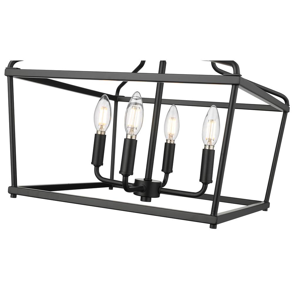 Millennium Lighting 19104-MB Matte Black Nellita 16'' Wide 4-light Pendant - Matte Black Image 5