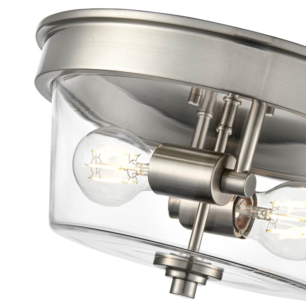 Millennium Lighting 64102-BN Brushed Nickel Strayhan 13'' 2-light Flush Mount - Brushed Nickel Image 3