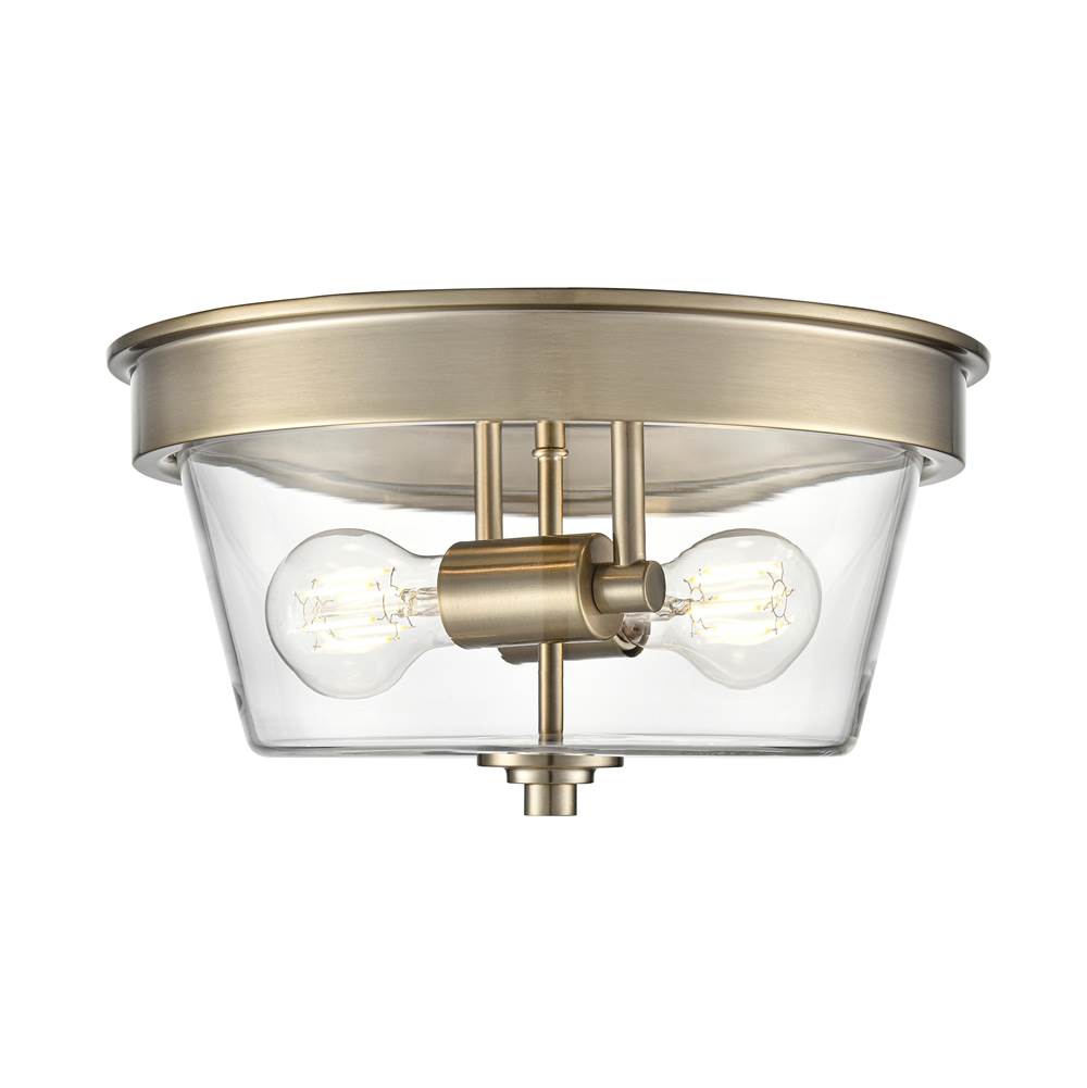 Millennium Lighting Strayhan 13'' 2-light Flush Mount - Brushed Nickel