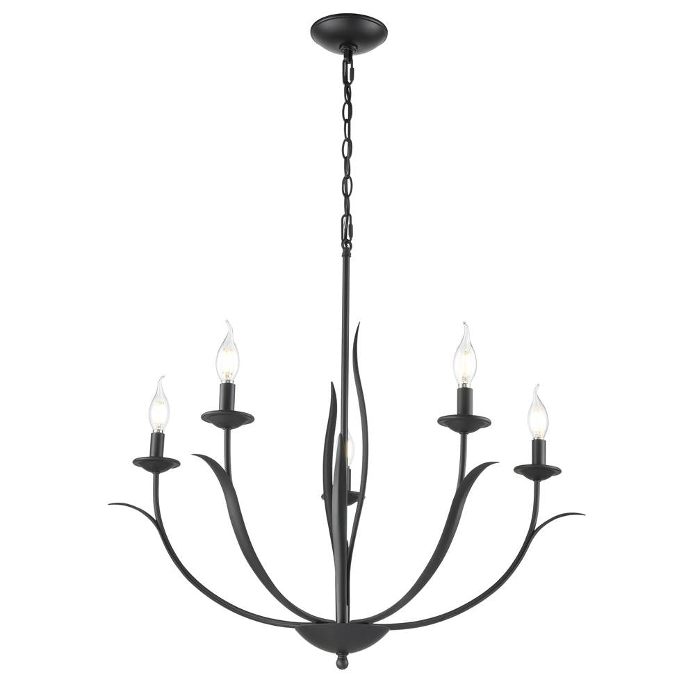 Millennium Lighting 44105-MB Matte Black Charlize 29.5'' Wide 5-light Chandelier - Matte Black Image 1