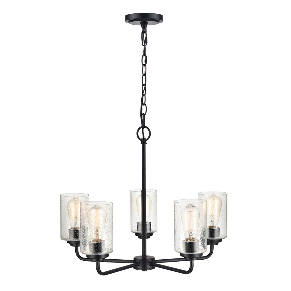 Millennium Lighting 9605-MB Matte Black 5 Light Chandelier Image 1