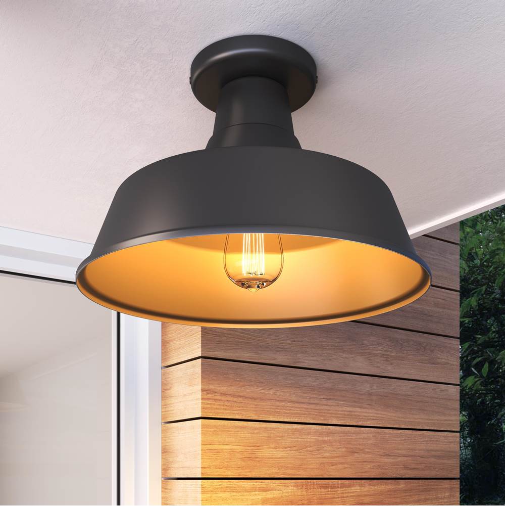 Millennium Lighting RCLWF14-SB Satin Black Classic Warehouse Shade Image 2