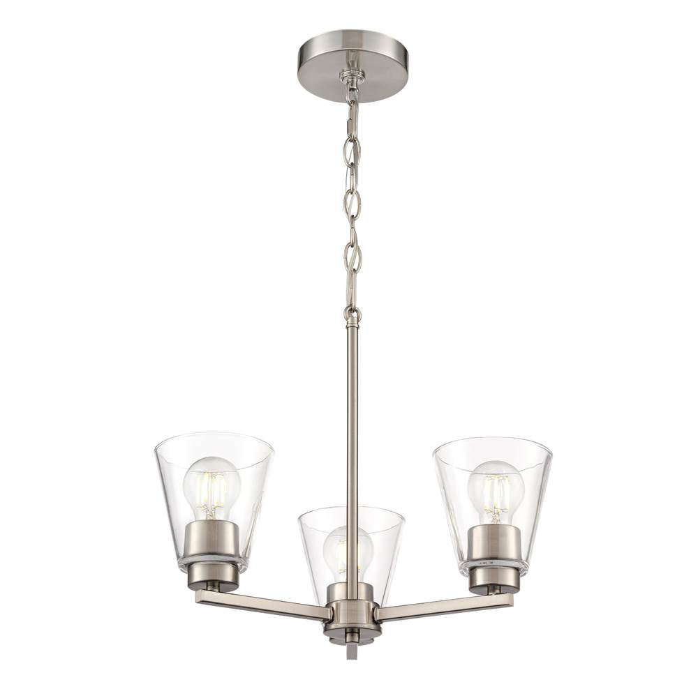 Millennium Lighting 64103-BN Brushed Nickel Strayhan 18'' 3-light Chandelier - Brushed Nickel Image 1