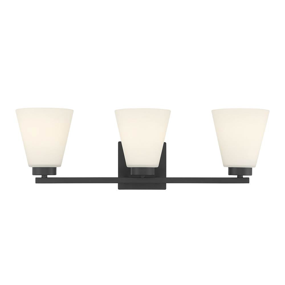 Millennium Lighting 64003WG-MB Matte Black Strayhan 22'' Wide 3-light Vanity Image 6