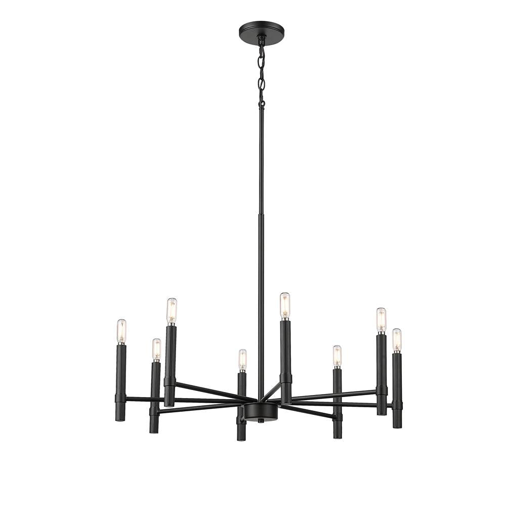 Millennium Lighting 25708-MB Matte Black Skyva 30.25'' Wide 8-light Chandelier - Matte Black Image 1