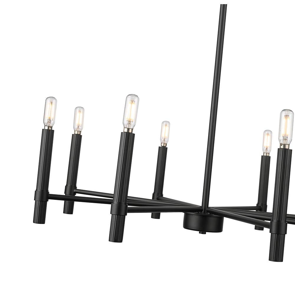 Millennium Lighting 25708-MB Matte Black Skyva 30.25'' Wide 8-light Chandelier - Matte Black Image 4