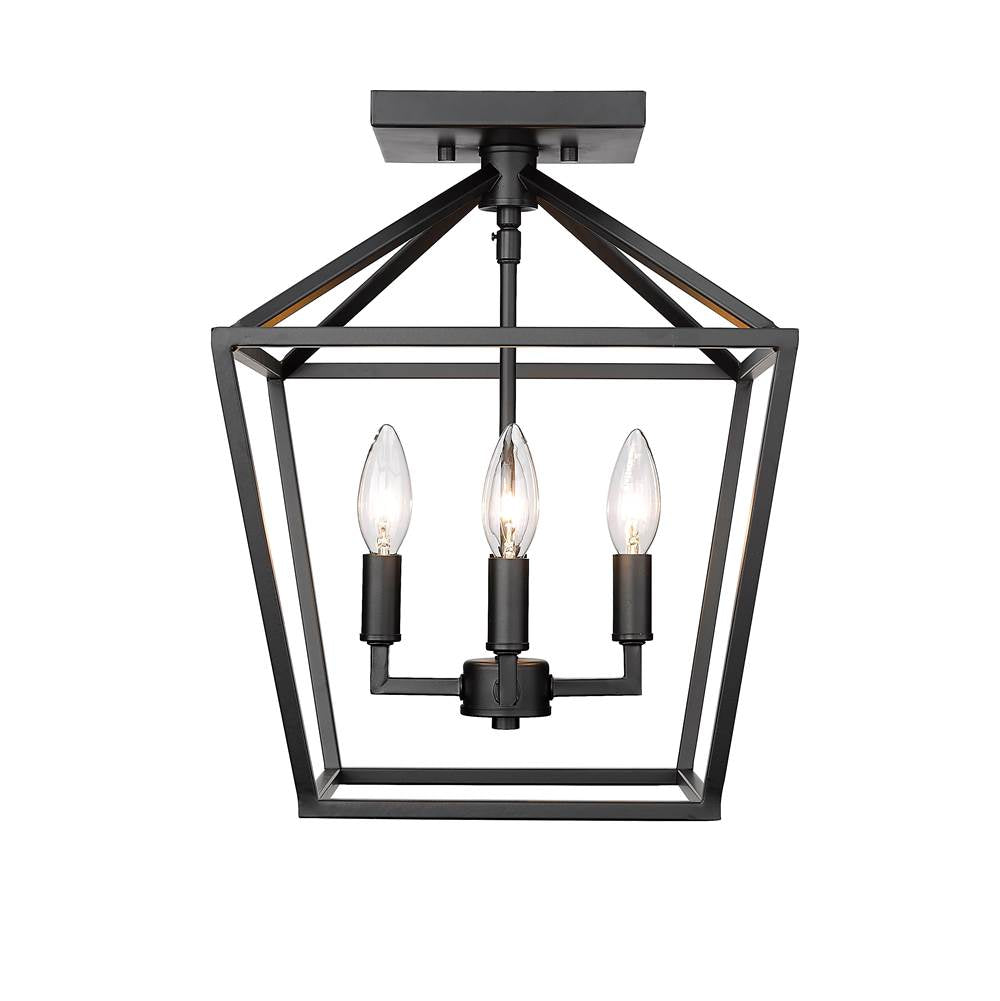 Millennium Lighting 3334-MB Matte Black Semi-flush Ceiling Mount Image 1