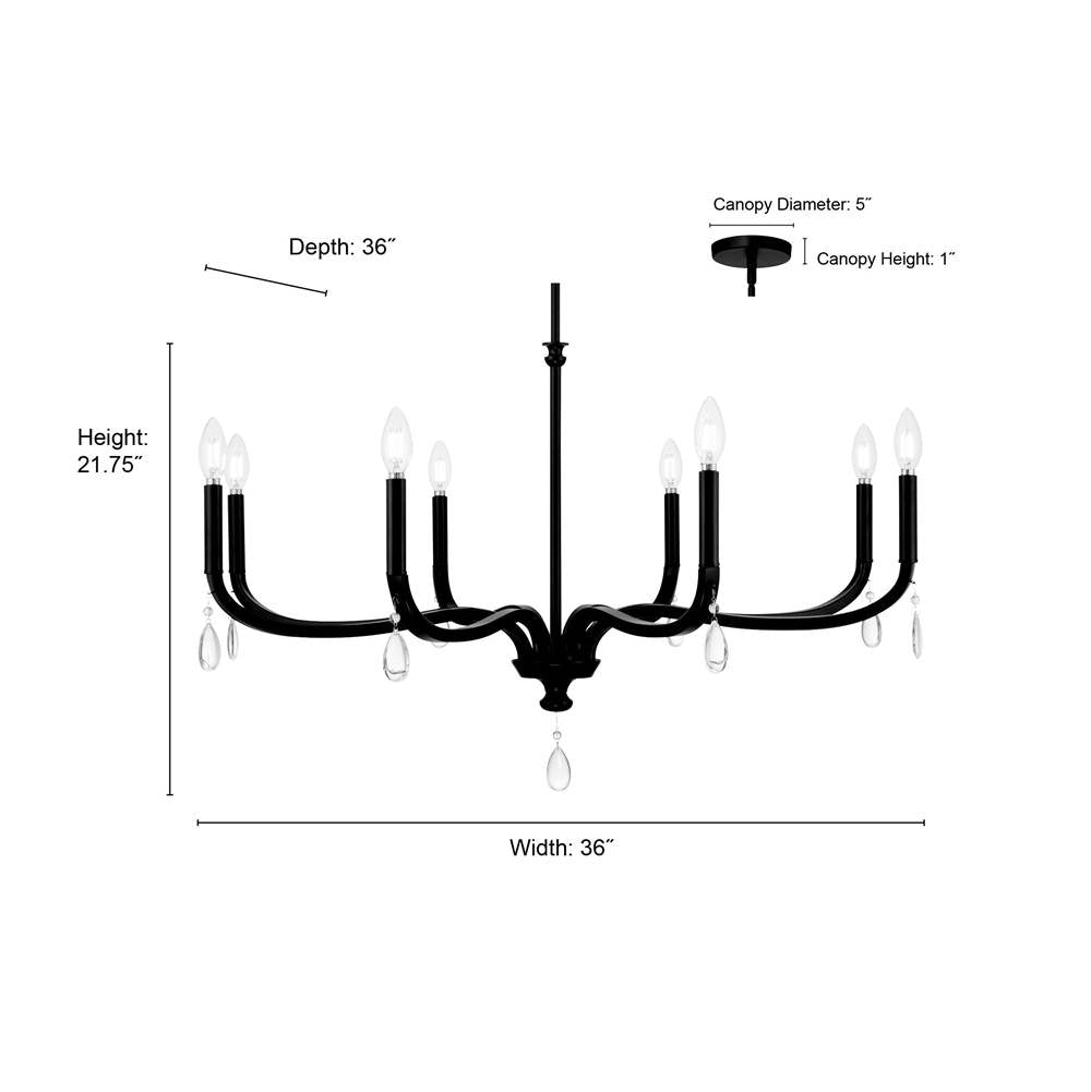 Millennium Lighting 220108-VB Vintage Brass Viremont 36'' Wide 8-light Chandelier Image 2