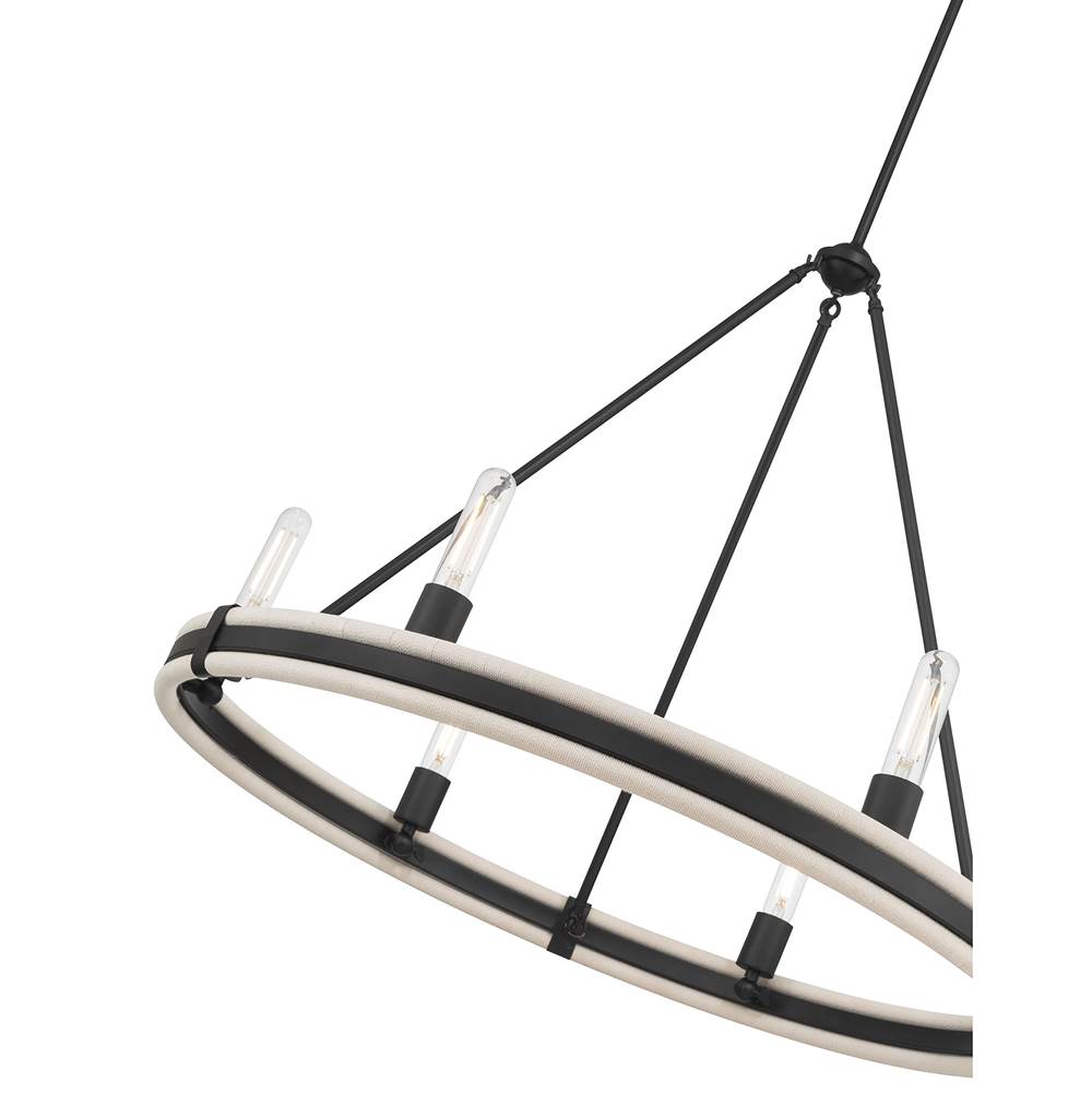 Millennium Lighting 207106-MB Matte Black Rovessa 32'' Wide 6-light Chandelier Image 5