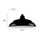 Millennium Lighting RALWHS20-SB Satin Black Aluminum Warehouse Shade Image 2