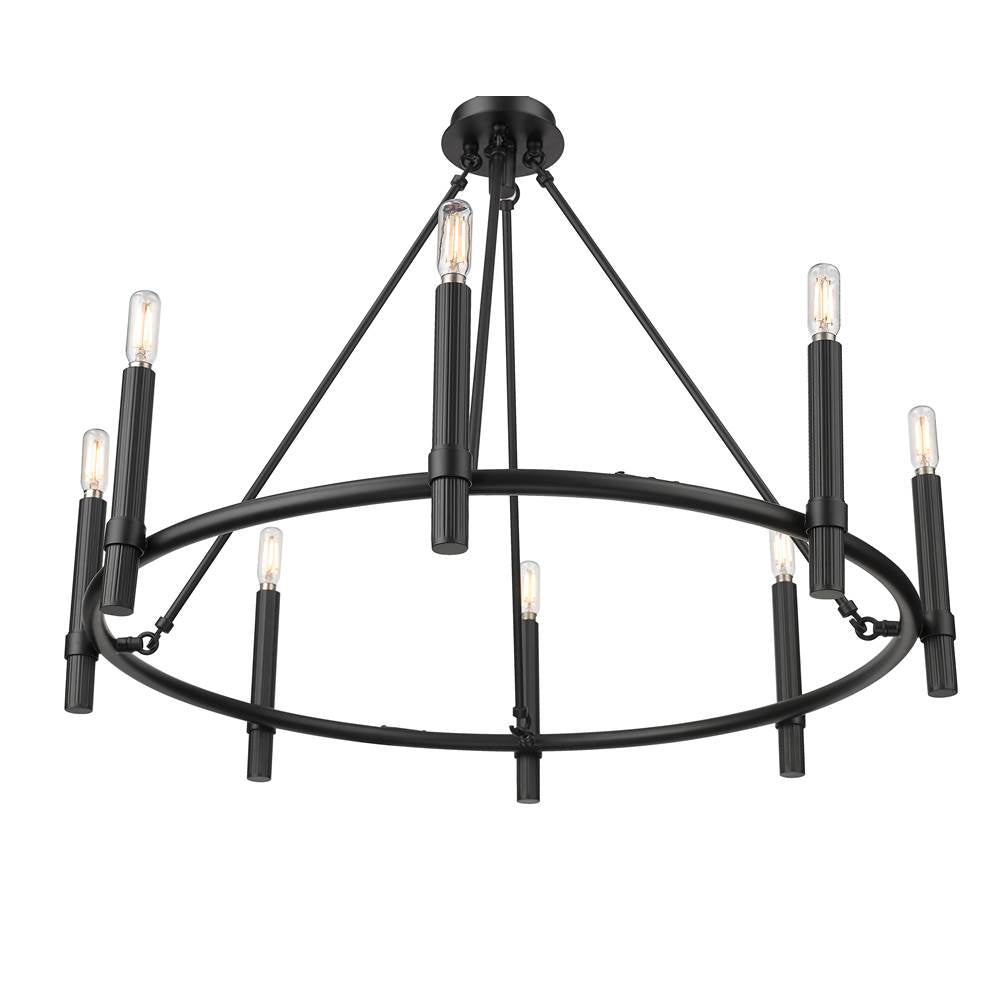 Millennium Lighting 25608-MB Matte Black Skyva 30'' Wide 8-light Chandelier - Matte Black Image 6