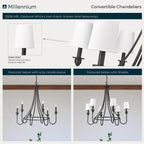 Millennium Lighting 12205-MB Matte Black Chandelier Ceiling Light Image 2