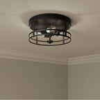 Millennium Lighting 91013-MB Matte Black Lunden  13'' Wide 3-light Flush Mount Image 3