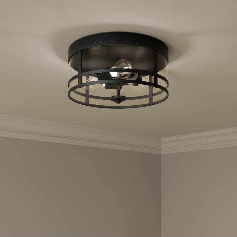 Millennium Lighting 91013-MB Matte Black Lunden  13'' Wide 3-light Flush Mount Image 3