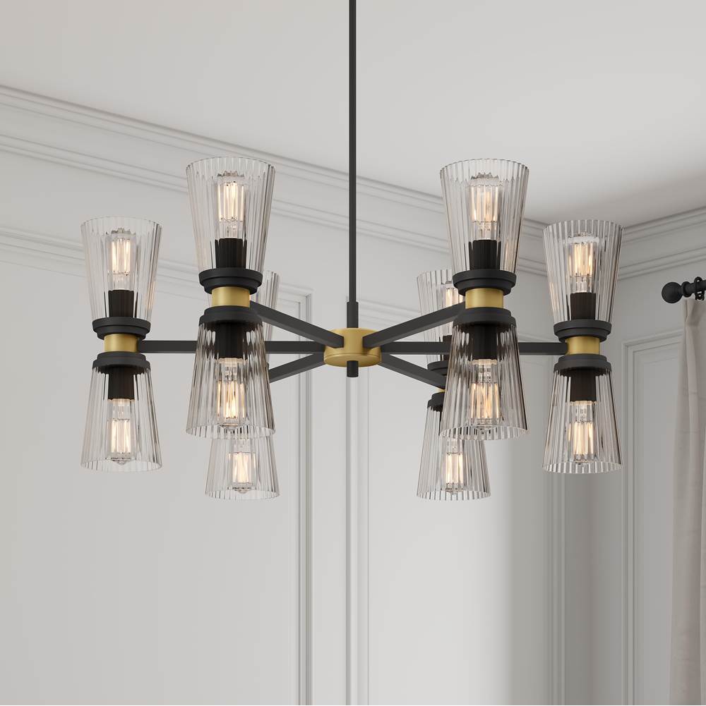 Millennium Lighting 9312-MB/VB Matte Black Lustria  29.5'' Wide 12-light Chandelier Image 4