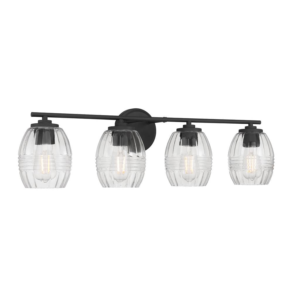 Millennium Lighting 9994-MB Matte Black Miravelle 30.5'' Wide 4-light Vanity Image 1