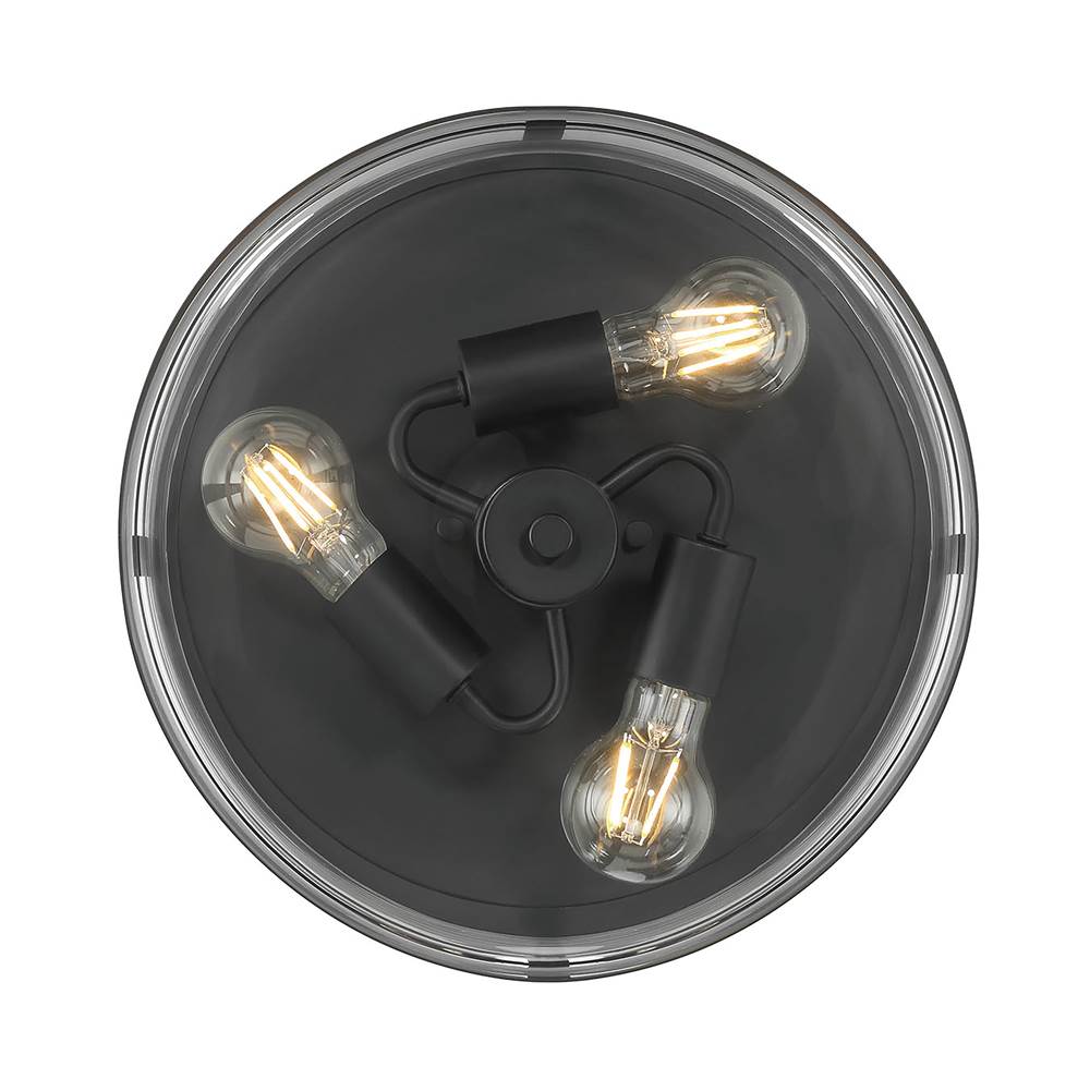 Millennium Lighting 91013-MB Matte Black Lunden  13'' Wide 3-light Flush Mount Image 6
